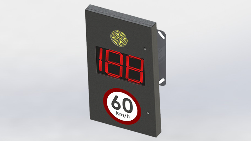 SIV Duplo 188 - 2 totens com displays que indicam velocidades até 199km/h (atendem duas pistas) e um semáforo de advertência piscante 200mm.