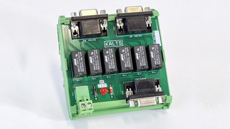 O Chaveador de Monitor VGA – 24VDC atua como chaveador para dispositivos que utilizam conectores VGA (monitores, por exemplo).